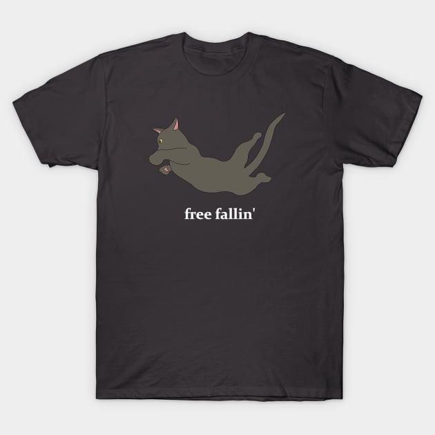 Free Falling Grey Cat T-Shirt by Dexter Lifestyle